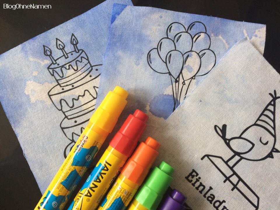 Einladungen mal anders. Mit Plotter,Textilfarbe und ein bisschen Papier etwas hübsches für einen Kindergeburtstag zaubern. 