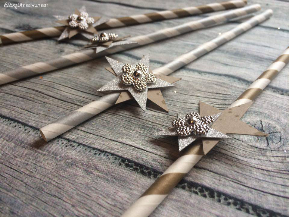 Dekoration, Plotter, Strohhalme, Paper Straws, Sylvester, Weihnachten,einfach,schnell, Silber,Gold,Sterne