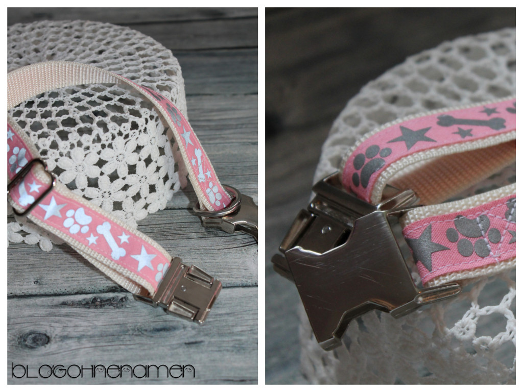 Ein genähtes Hundehalsband mit Hilfe des Plotters verzieren. Hier mit reflektierender Flexfolie & Schrägband.