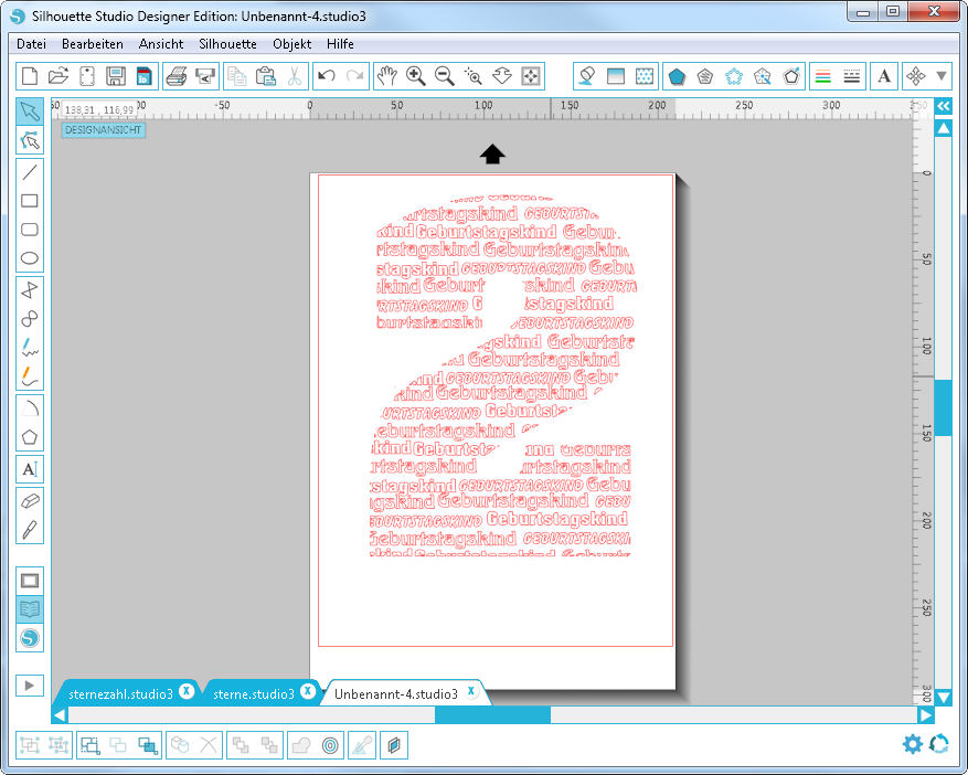 Interlace, verschachteln, Mosaik Bügelbild erstellen, Wortmosaik erstellen, Plotterbild erstellen, Geburtstagsshirt erstellen, Form mit Wörtern, Geburtstagsidee, Geschenkidee, Plotten zum Geburtstag,Ideen für Kinder, Kindergeburtstag, Anleitung,Plotter,Silhouette Studio Software, Anfänger