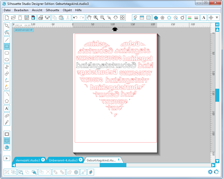 Interlace, verschachteln, Mosaik Bügelbild erstellen, Wortmosaik erstellen, Plotterbild erstellen, Geburtstagsshirt erstellen, Form mit Wörtern, Geburtstagsidee, Geschenkidee, Plotten zum Geburtstag,Ideen für Kinder, Kindergeburtstag, Anleitung,Plotter,Silhouette Studio Software, Anfänger