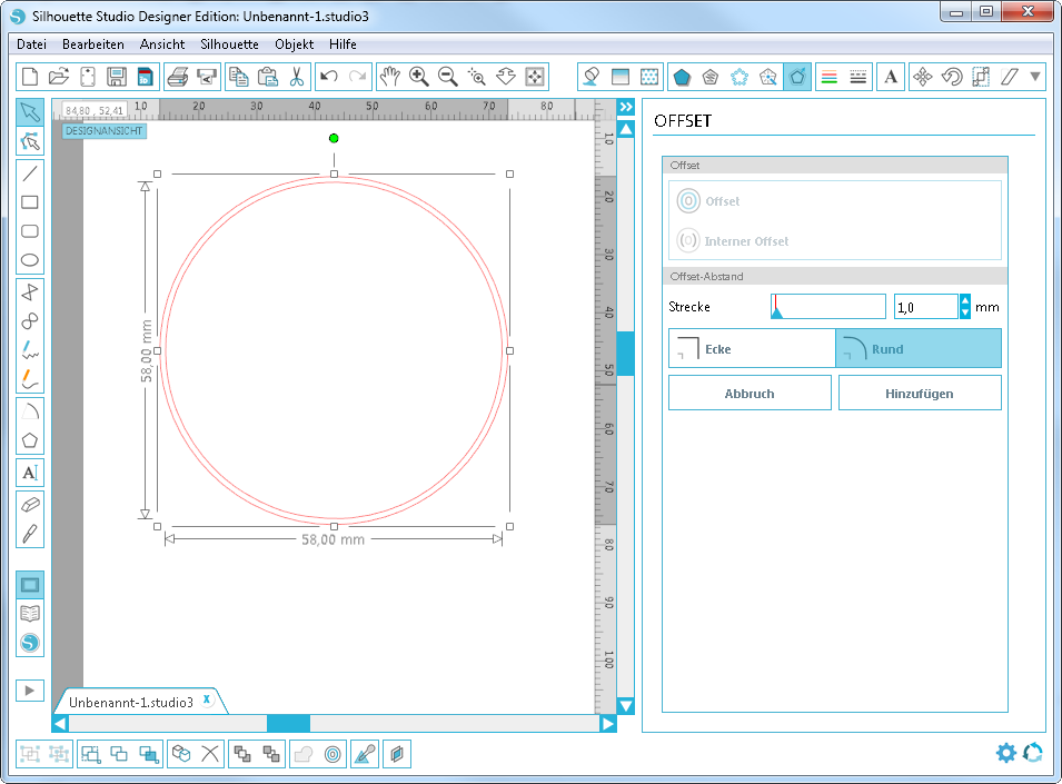 Einfaches Design in Silhouette Software gestalten