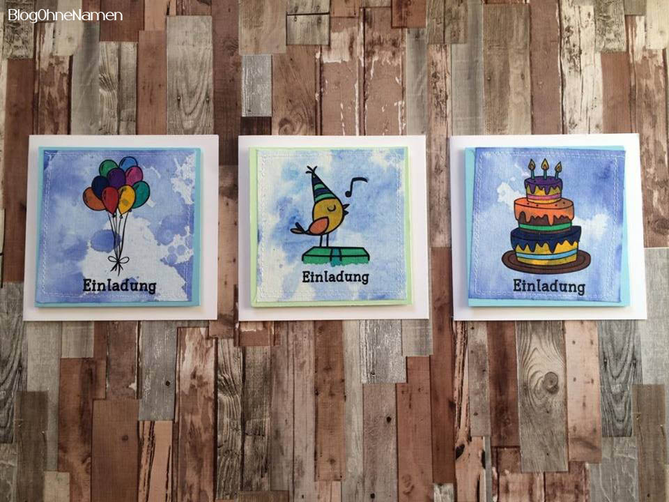 3Einladungen mal anders. Mit Plotter,Textilfarbe und ein bisschen Papier etwas hübsches für einen Kindergeburtstag zaubern. 