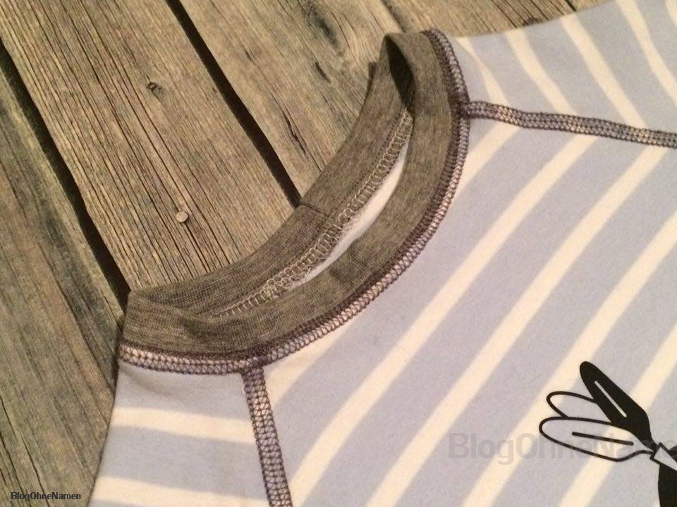 Raglan Shirt von Klimperklein - Gecovert mit der Janome CoverPro 2000 CPX