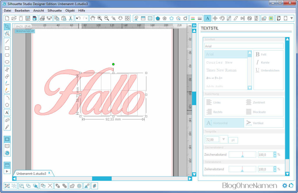 Plotter - Schriftarten - Wie man Buchstaben auseinander schiebt (8)